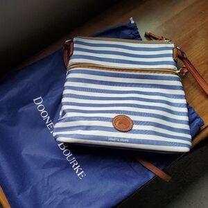Dooney nylon Bluewater striped crossbody purse with dust cover